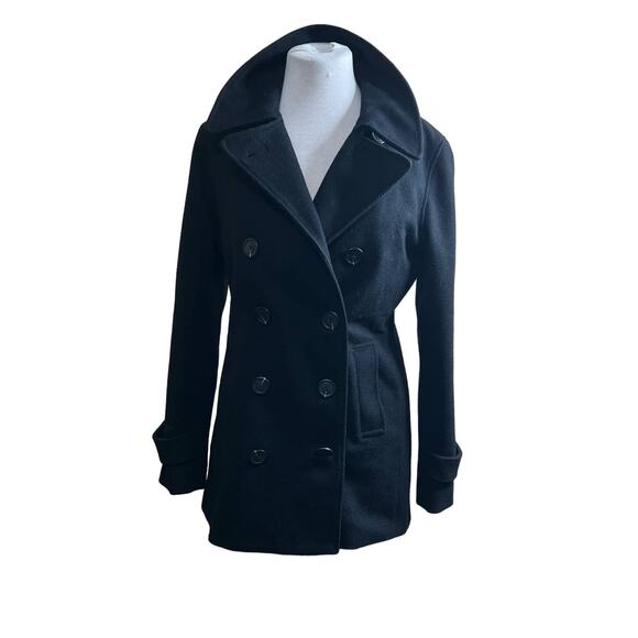 GAP Jackets & Blazers - Gap Black Recycled Wool Double Button Coat Women's S